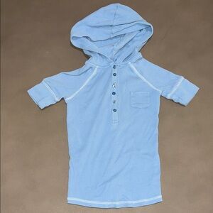 Y2K VINTAGE Greendog Blue Kids Hooded Button Down and Pocket Shirt